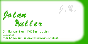 jolan muller business card